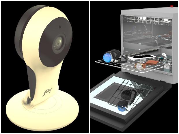 Godrej Security Solutions' EVE NX home camera (left) is easy to install and can be concealed. The 'UV Case' is used to sanitise objects before they enter your house